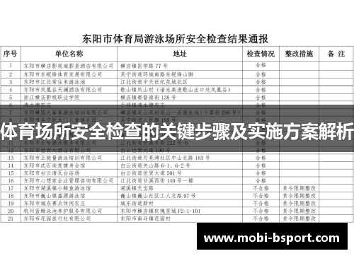 体育场所安全检查的关键步骤及实施方案解析
