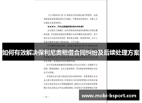 如何有效解决保利尼奥租借合同纠纷及后续处理方案